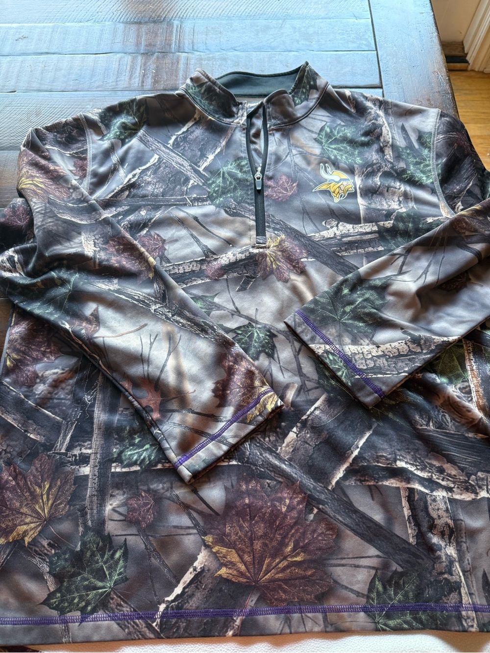 Majestic Black and Gray‎ Camo Quarter-Zip Pullover